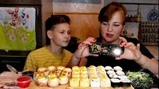 Мукбанг Роллы Запечённые/Спасибо за такой шикарный ужин♥️