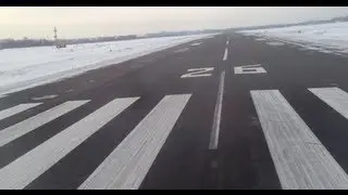 WizzAir spectacular take off from snowy Kiev Zhuliany UKKK(IEV)