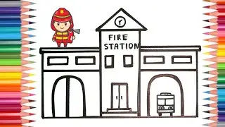 Fire Station Drawing Easy 🎨| How To Draw A Fire Station Drawing