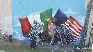 Painting a Mural of Vanessa Guillen