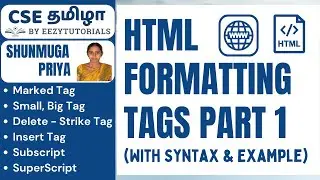7.0 தமிழில் HTML Formatting Tags Part 2 - Marked tag, Strike tag, Subscript, Superscript