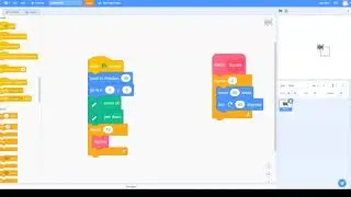 Drawing a circle of squares and making a block through coding in Scratch