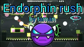 Geometry dash - endorphin rush by Taman (easy demon) 100% (3 coins) #39 !!!