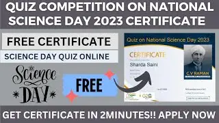 National Science Day 2023 Certificate | Quiz Competition on  National Science Day 2023