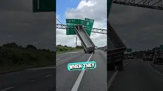 This Trailer Got Stuck in a Traffic Sign 😳 