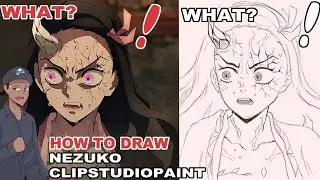 (Clipstudiopaint) How to draw Nezuko Awakened form digitally_simple sketch