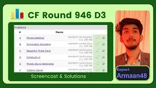 Codeforces Round 946 Div 3 | Screencast & Solutions | Armaan Dutt