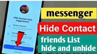 How to hide and unhide active friends on messenger | messenger friends list hide and unhide