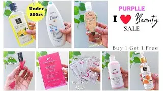 Purplle I 💜 Beauty Sale Everything under 200rs Buy 1 Get 1 Free offer ! Purplle haul #telugu 2023