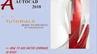 How To Use Hatch Command In AUTOCAD 2018:-17 || Autocad 2018 tutorials for Beginner||