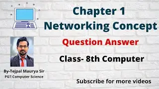 Class 8 Computer | Chapter 1 Question Answers | Networking Concept | All exercise & questions Answer