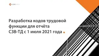 Разработка кодов трудовой функции для отчёта СЗВ-ТД с 1 июля 2021 года