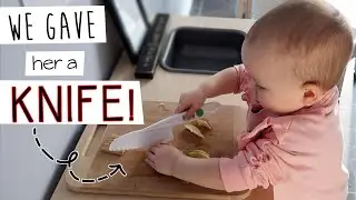 We gave our toddler a KNIFE!   Safe, Supervised Nylon Knife work for Practical life in Montessori