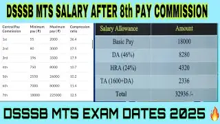 DSSSB MTS Salary After 8th Pay Commission 🔥 | mts salary after 8th pay commission | dsssb exam dates
