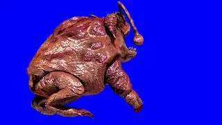 techno frog 3d animation blue