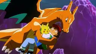 Charizard salva Ash e Pikachu de Entei (Primeiro reencontro de Ash e Charizard)