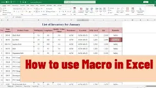How to Use Macro in Excel