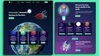 Build a Responsive Space Travel Agency Website || HTML , CSS  And Javascipt