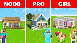 Minecraft NOOB vs PRO vs GIRL: HOUSE BUILD CHALLENGE in Minecraft / Animation