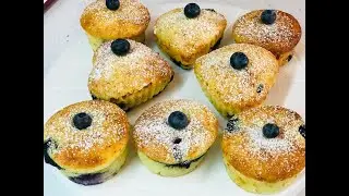 Невероятно ароматные и вкусные "творожные кексы с голубикой"