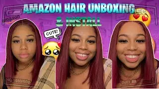 AMAZON HAIR UNBOXING & INSTALL | BURGUNDY BOB