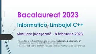 Limbajul C++ Simulare bacalaureat, județul Dolj