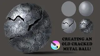 CREATING AN OLD CRACKED METAL BALL (STEP BY STEP COURSE ON HOW TO DIGITALLY RENDER METAL IN KRITA)