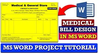 How to Create Medical Shop Bill in MS Word | Bill Invoice | MS Word Tutorial Step by Step