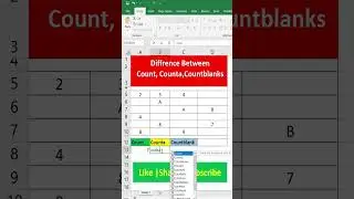 Learn Count, Counta, Countblank in Excel in 30 Second || Excel tips and tricks hacks