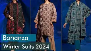New Bonanza Winter Dresses 2024 | Pakistani Winter Unstitched Stylish Suits
