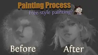 Free style protrait painting process