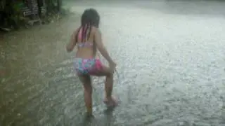playing in the rain