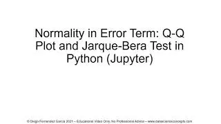 Normality in Error Term. Q-Q Plot and Jarque-Bera Test in Python (Jupyter)