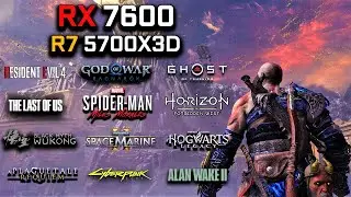 RX 7600 + RYZEN 7 5700X3D Test in 20 Games at 1080p | 2024
