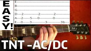 TNT by AC/DC - EASY Guitar Lesson  With Tabs
