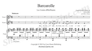Belle nuit d'amour - Vocal duet and piano