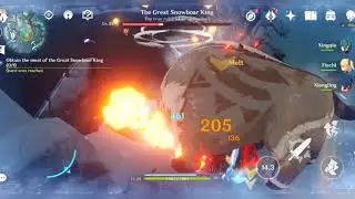 Obtain the meat of the Great Snowbear King (Part 2) Dragonspine Genshin Impact