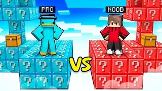 NOOB vs PRO: Isla de Sky Block de LUCKY BLOCKS en Minecraft!