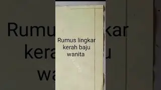 Rumus menentukan lingkar kerah baju wanita #shrots