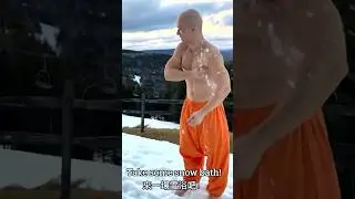 Master teleports into snow with his student to take snow bath ❄️ 