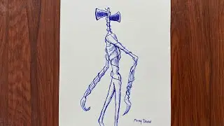 Drawing a monster Siren Head \ Easy Drawing step by step