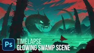 Glowing Swamp Concept Art - Timelapse