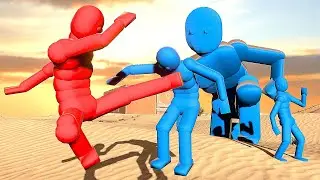 Smart AI fights Colossal NPC Boss! (with Active Ragdoll Physics)