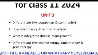 11th Class Biology Full Book Important Guess Paper 2024 - 1st Year Guess Paper 2024 - Taleem City