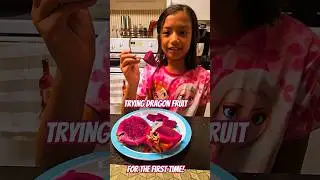 Trying dragon fruit for the first time! #dragonfruit #firsttime