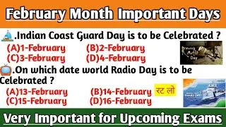 🇮🇳 February Month Important Days 2021 | February Month current affairs 2021 | RD Study