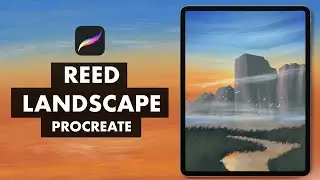 Reed Landscape Painting in Procreate (#Shorts)