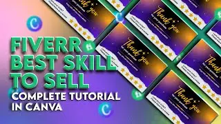Best short skill to learn and earn from fiverr | Thank you card design tutorial in canva