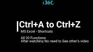 MS Excel - Shortcuts Ctrl+A to Ctrl+Z 