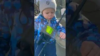 Сын впервые  на  тренировке дальности заброса!  